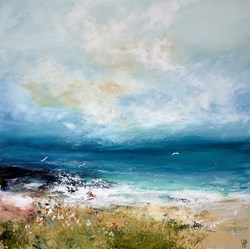 Slow Tide by Hudson Parkin - Original Painting on Box Canvas sized 39x39 inches. Available from Whitewall Galleries
